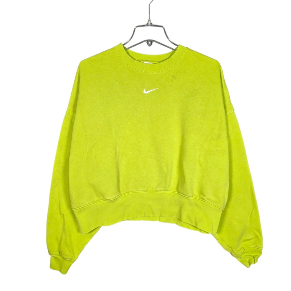 Nike Phoenix Crewneck Women's Small Fleece Oversized Cropped Green Sweatshirt